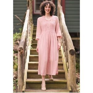 April Cornell Climbing Petals Dress in Soft Rose Pink Size X-Small NWT